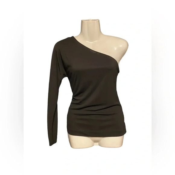 NWT Revolve x Donna Karan Black One Shoulder Top - Picture 2 of 10